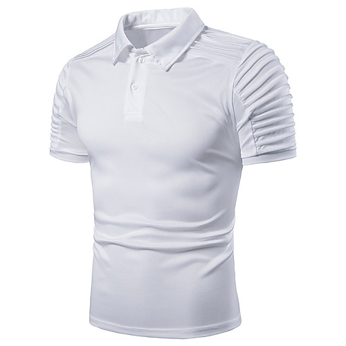 

Men's Polo non-printing Solid Colored Short Sleeve Daily Tops Basic White Black Navy Blue