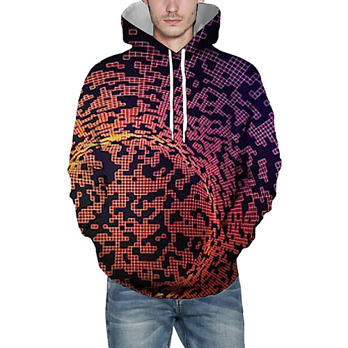 

Men's Pullover Hoodie Sweatshirt Graphic Abstract 3D Front Pocket Daily 3D Print 3D Print Casual Hoodies Sweatshirts Blushing Pink
