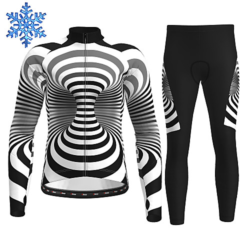 

21Grams Men's Long Sleeve Cycling Jersey with Tights Winter Fleece Black Bike Thermal Warm Fleece Lining Breathable Warm Quick Dry Sports Graphic Mountain Bike MTB Road Bike Cycling Clothing Apparel