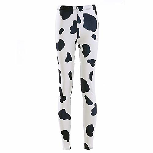 

yoga pants for women sports tights, women fashion cow pattern soft stretchy capri tummy control sports leggings skinny pants for yoga running pilates gym activewear performance athletic running trouse