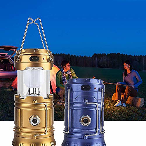 

camping lights led lanterns collapsible water resistant power bank charger super bright power outages camping hiking trip reading portable led camping light,gold