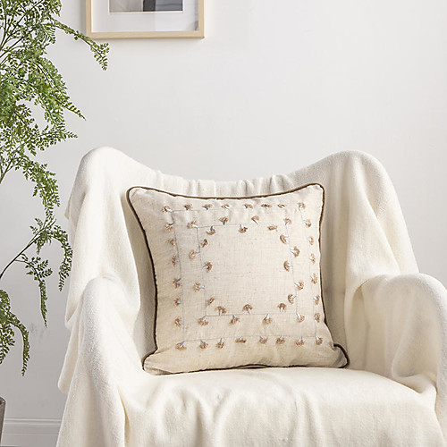 

Classic Little Tassel Beige Pillow Case Cover Living room Bedroom Sofa Pillow Case cover Modern Sample Room Cushion Cover