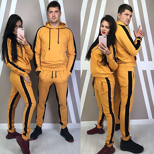 

Women's Men's 2 Piece Splice Tracksuit Sweatsuit Street Athleisure Long Sleeve 2pcs Winter Thermal Warm Breathable Soft Fitness Gym Workout Running Jogging Training Sportswear Normal Outfit Set