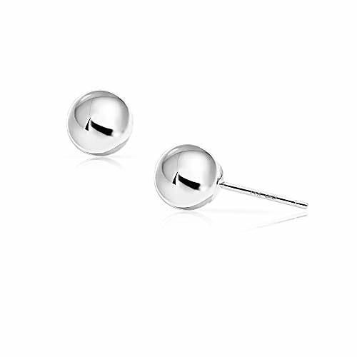 

- 14 karat ball stud earrings dazzling real white gold | 6mm