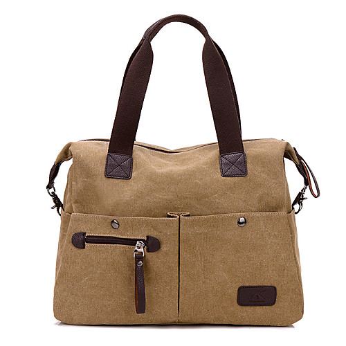 

Women's Bags Canvas Top Handle Bag Zipper Daily Tote Handbags Black Blue Army Green Khaki