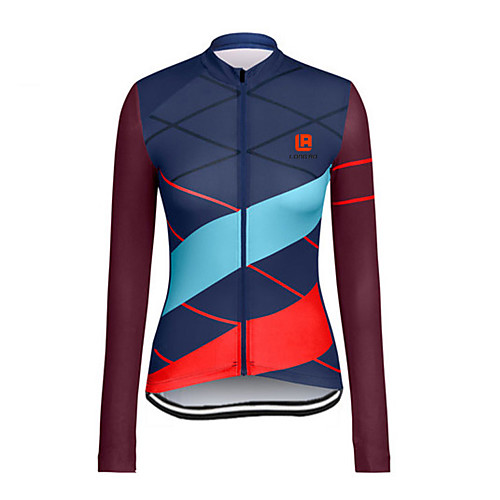 

Women's Long Sleeve Cycling Jersey Winter Polyester Royal Blue Stripes Bike Jersey Top Mountain Bike MTB Road Bike Cycling Quick Dry Back Pocket Sports Clothing Apparel / Stretchy / Athleisure