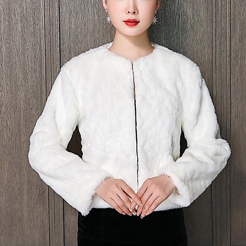 

Long Sleeve Coats / Jackets Orlon Wedding Shawl & Wrap With Fur