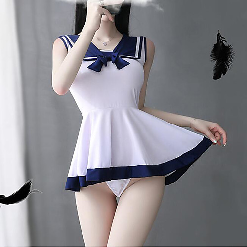 

Women's Bow Babydoll & Slips Suits Nightwear Patchwork White One-Size