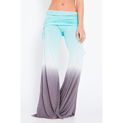 

women's yoga pants flares fashion soft tie-dye trousers stretchy wide leg palazzo lounge pants gray