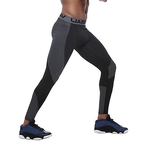 

UABRAV Men's Running Tights Leggings Compression Pants Athleisure Leggings Bottoms Winter Fitness Running Active Training Jogging Training Breathable Quick Dry Power Flex Sport Solid Colored Black