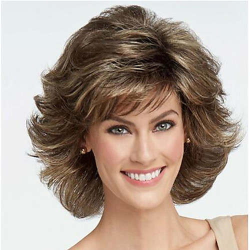 

Synthetic Wig Curly Short Bob Wig Short Light Brown Dark Brown Synthetic Hair Women's Fashionable Design Classic Exquisite Dark Brown Light Brown