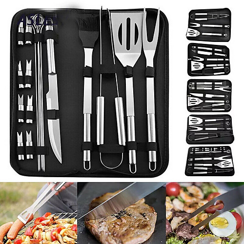 

Meat Tools Stainless Steel Portable BBQ Tool Set Multifunction 1 set