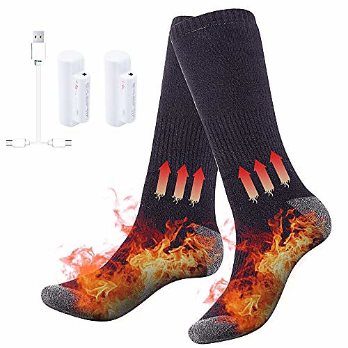 

heated socks, rechargeable electric heating socks for men women, 3.7v 2200mah battery(not included), cold weather thermal socks for cycling skiing hunting motorcycle hiking riding snowboating