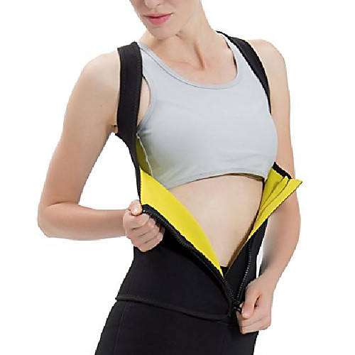 

women's hot sweat vest tummy fat burner body shaper slimming weight loss shapewear neoprene with zip m