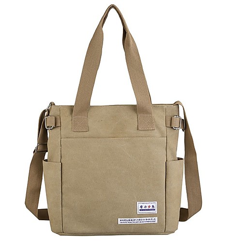 

Women's Bags Canvas Crossbody Bag Zipper Daily Outdoor Canvas Bag Baguette Bag MessengerBag Black Khaki Gray