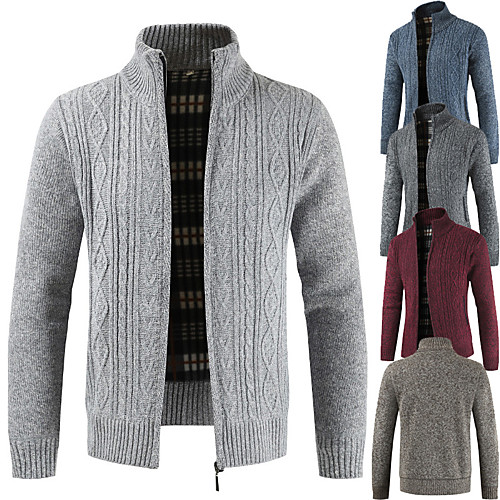 

Men's Golf Jacket Long Sleeve Windproof Breathable Warm Athleisure Sports Outdoor Autumn / Fall Spring Winter Solid Color Dark Grey Red Blue Light Grey Coffee / Micro-elastic