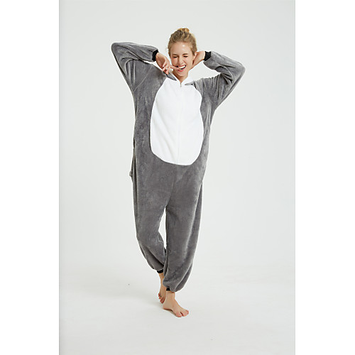 

Kid's Adults' Kigurumi Pajamas Husky Onesie Pajamas Flannel Fabric Gray Cosplay For Men and Women Boys and Girls Animal Sleepwear Cartoon Festival / Holiday Costumes