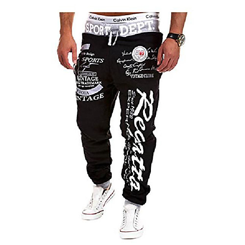 

mens pants letter printed hip hop black 1 large
