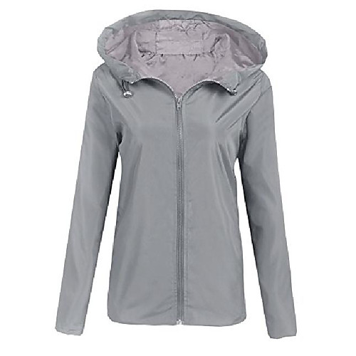 

women's waterproof cycling lightweight rain jacket anorak with detachable hood grey xxl