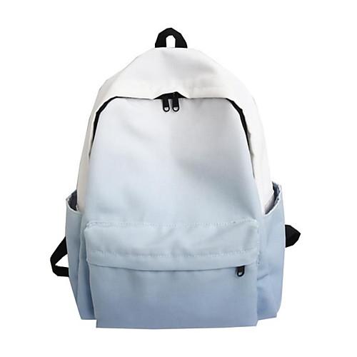

Women's Canvas School Bag Commuter Backpack Large Capacity Zipper Solid Color Daily Backpack Blue Blushing Pink Army Green