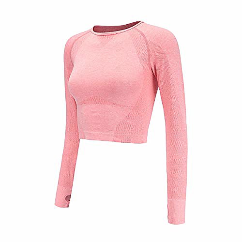 

pink seamless yoga shirts for women vital seamless long sleeve crop top