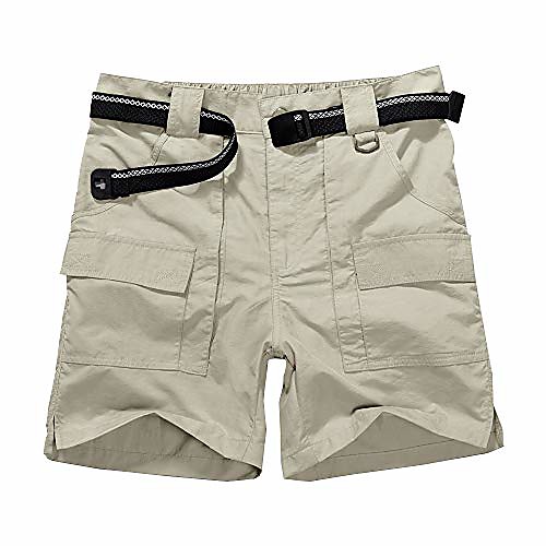

men's outdoor casual expandable waist water resistant quick dry cargo fishing hiking sports shorts #6033 apricot-30