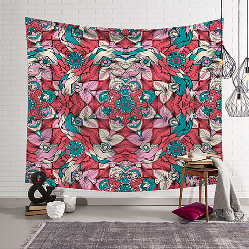 

Wall Tapestry Art Decor Blanket Curtain Hanging Home Bedroom Living Room Decoration Polyester Plant Flower Floral Blooming Kaleidoscope Style