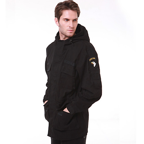 

Men's Windbreaker Outdoor Thermal Warm Waterproof Windproof Wearproof Fall Winter Spring Camo Coat Top Polyester Camping / Hiking Hunting Fishing Python Black Black Army Green