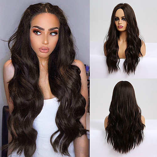 

Synthetic Wig / Bangs Curly / Water Wave Style Side Part Capless Wig Grey Synthetic Hair 18 inch Women's Cosplay / Women / Synthetic Dark Gray Wig Long Cosplay Wig