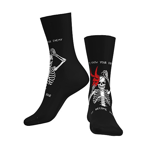 

Crew Socks Compression Socks Calf Socks Athletic Sports Socks Cycling Socks Women's Men's Bike / Cycling Lightweight Breathable Anatomic Design 1 Pair Graphic Skull Cotton Black S M L / Stretchy