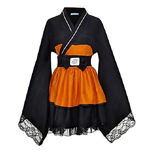 

naruto shippuden uzumaki naruto female lolita kimono dress (medium) black