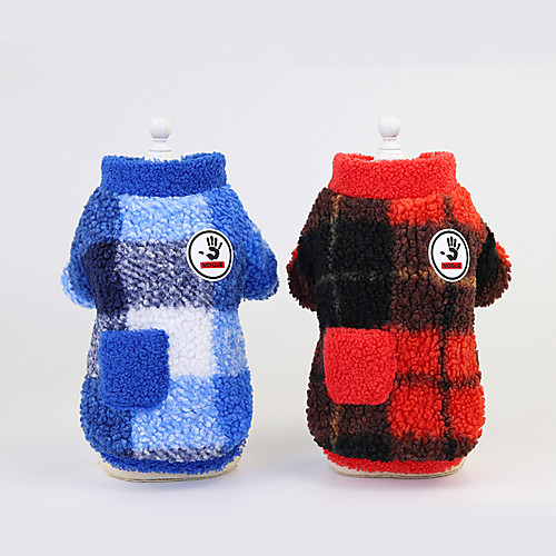 

Dog Coat Jacket Plaid / Check Basic Cute Casual / Daily Winter Dog Clothes Puppy Clothes Dog Outfits Breathable Red Blue Costume for Girl and Boy Dog Plush S M L XL XXL