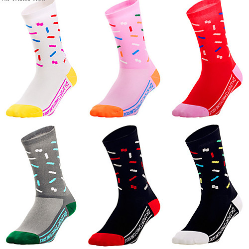 

Compression Socks Women's Men's Bike / Cycling Soft Stretchy Sweat wicking 1 Pair Graphic Nylon Black / Red White Red One-Size / Athleisure