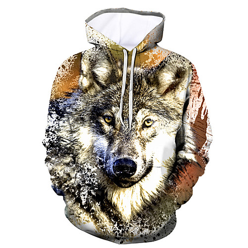 

Men's Hoodie 3D Animal Print Daily Basic Exaggerated Hoodies Sweatshirts White