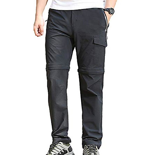 

men's quick drying zip off convertible hiking pants relaxed fit outdoor cargo pants m black gray