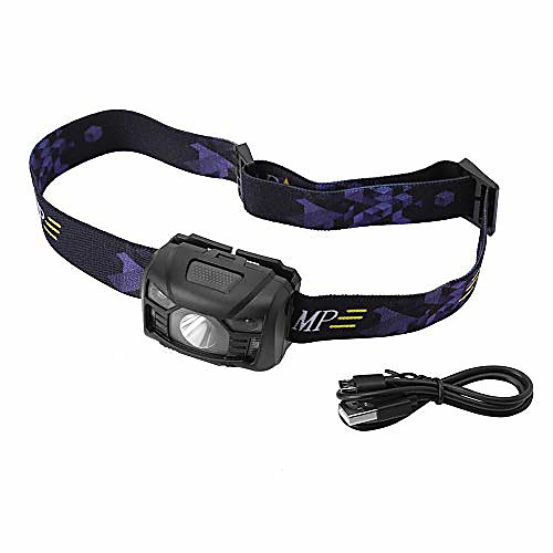 

outdoor headlamp, mini led usb rechargeable head torch for outdoor camping hiking fishing reading running cycling(black)