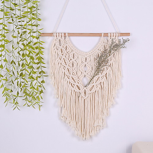 

Hand Woven Macrame Wall Tapestry Bohemian Boho Art Decor Blanket Curtain Hanging Home Bedroom Living Room Decoration Nordic Handmade Tassel Cotton