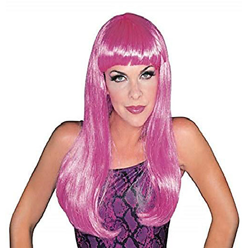 

hot pink glamour wig, hot pink, one size