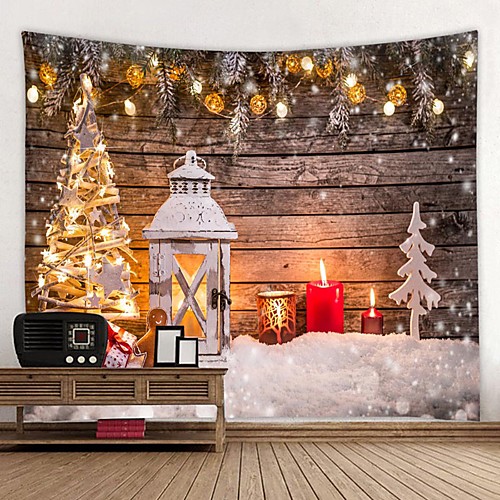 

Christmas Santa Claus Holiday Party Wall Tapestry Art Decor Blanket Curtain Picnic Tablecloth Hanging Home Bedroom Living Room Dorm Decoration Christmas Tree Gift Snowman Snowflake Candle Polyester