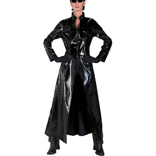 

cosplay costume trinity pu leather long jacket,women-xl
