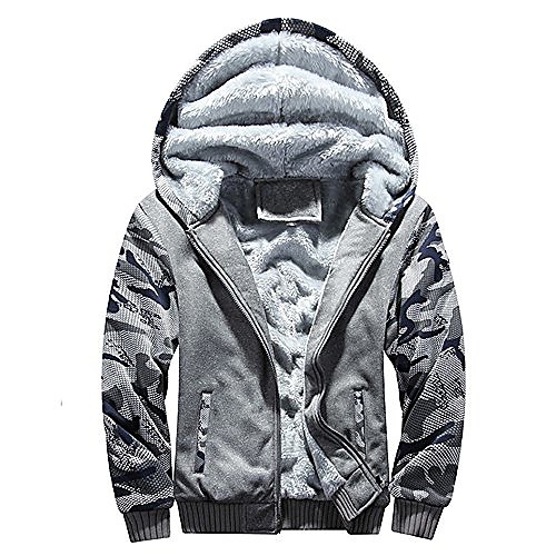 

hoodies for men, thenlian mens tracksuit warm fleece sport hooded sweatshirt coat hoodies pants sweat suit(l, gray)