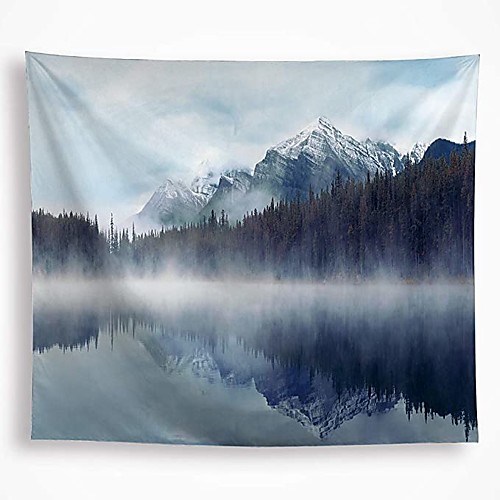 

Wall Tapestry Art Decor Blanket Curtain Picnic Tablecloth Hanging Home Bedroom Living Room Dorm Decoration Polyester Lake Snow Mountain Pattern