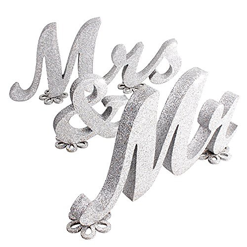 

36 x 7 mr and mrs sign wedding decorations mr & mrs sign sweetheart wedding table decorations wooden letters silver glitter