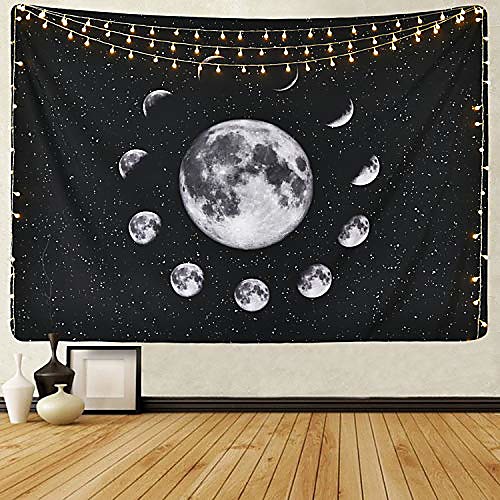 

moon tapestry moon eclipse tapestry moon phase change tapestry starry night sky tapestry out space tapestry galaxy stars tapestry for living room bedroom