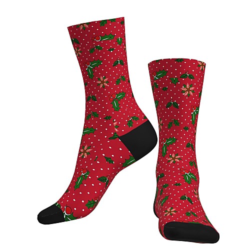 

Crew Socks Compression Socks Calf Socks Athletic Sports Socks Cycling Socks Women's Men's Bike / Cycling Breathable Soft Comfortable 1 Pair Graphic Christmas Santa Claus Cotton Red S M L / Stretchy