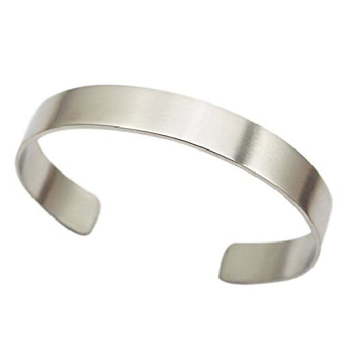 

stainless steel satin polished plain cuff bangle bracelets for men women 12mm