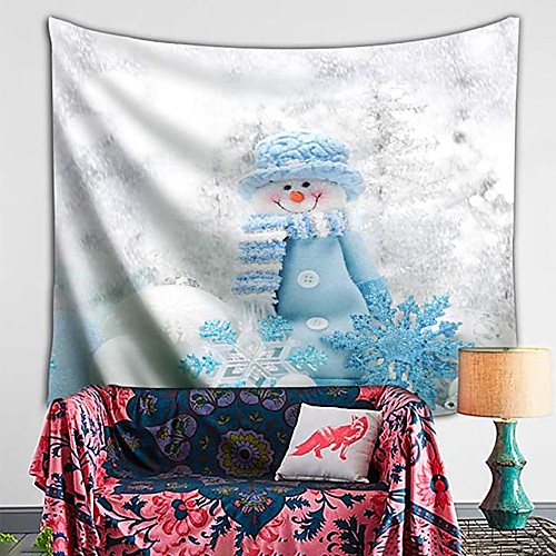 

Christmas Santa Claus Holiday Party Wall Tapestry Art Decor Blanket Curtain Picnic Tablecloth Hanging Home Bedroom Living Room Dorm Decoration Polyester Snowman Views