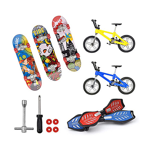 

13 pcs Finger skateboards Mini fingerboards Finger bikes Finger Toys Plastics Alloy Office Desk Toys with Replacement Wheels and Tools Party Favors Kid's Adults All Party Favors for Kid's Gifts