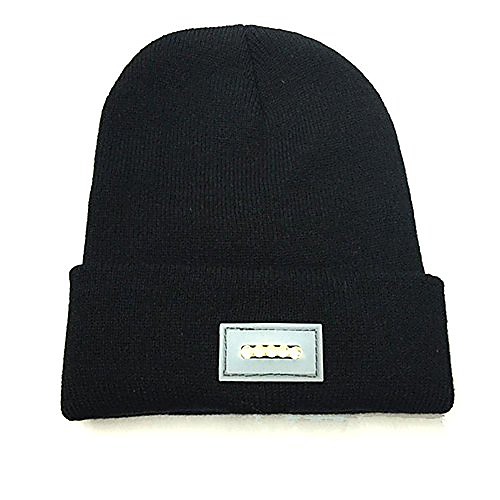 

unisex fitted led cap beanie hat light head lamp camping jogging knit