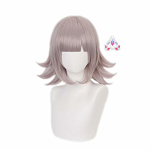 

chiaki nanami wig with hair pin anime danganronpa cosplay wig curly lolita wig for women girls